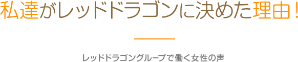 私たちがレッドドラゴンに決めた理由！